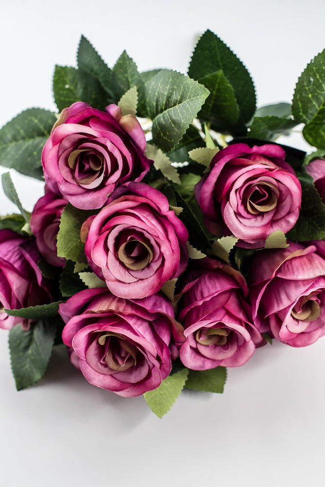 Artificial Rose Bush - Fuchsia Pink - Greenery Market84886 - FU