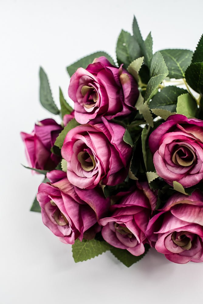 Artificial Rose Bush - Fuchsia Pink - Greenery Market84886 - FU