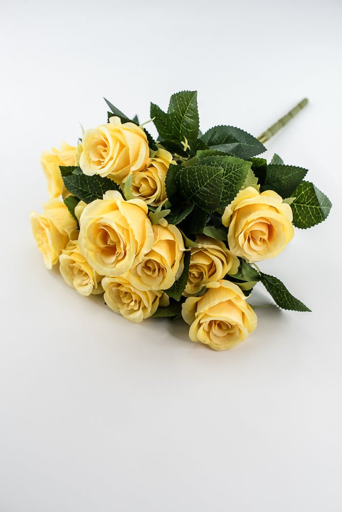Artificial Rose Bush - Yellow - Greenery Market84886 - YEL