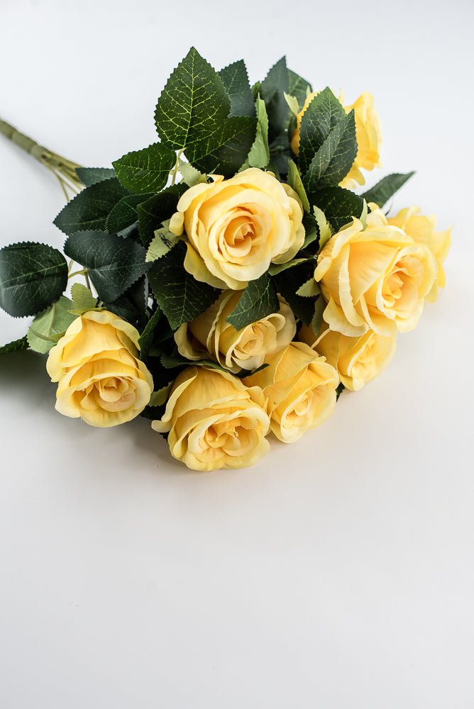 Artificial Rose Bush - Yellow - Greenery Market84886 - YEL