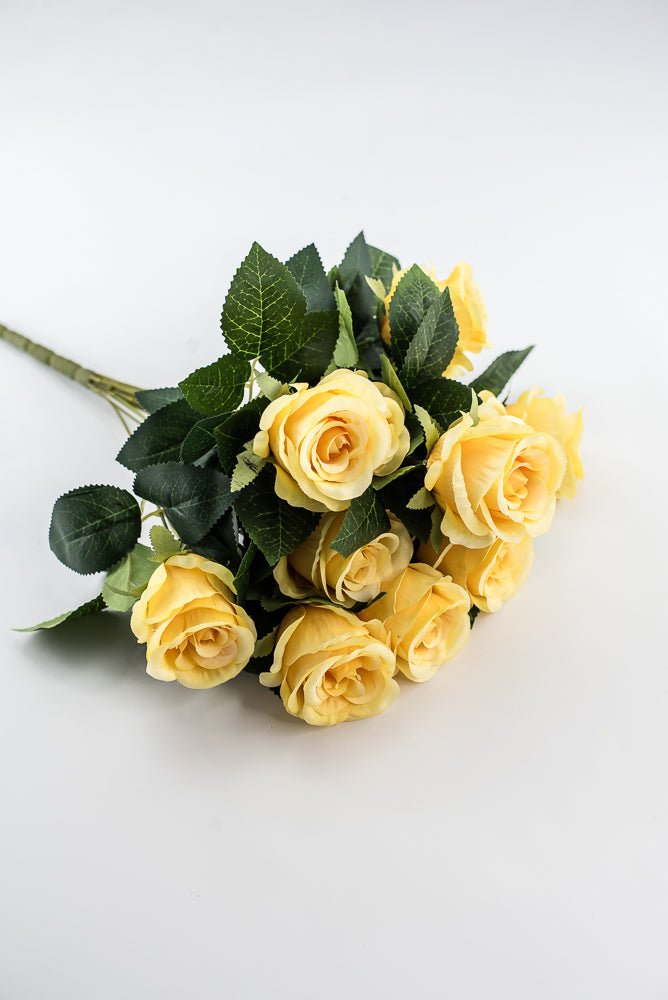 Artificial Rose Bush - Yellow - Greenery Market84886 - YEL