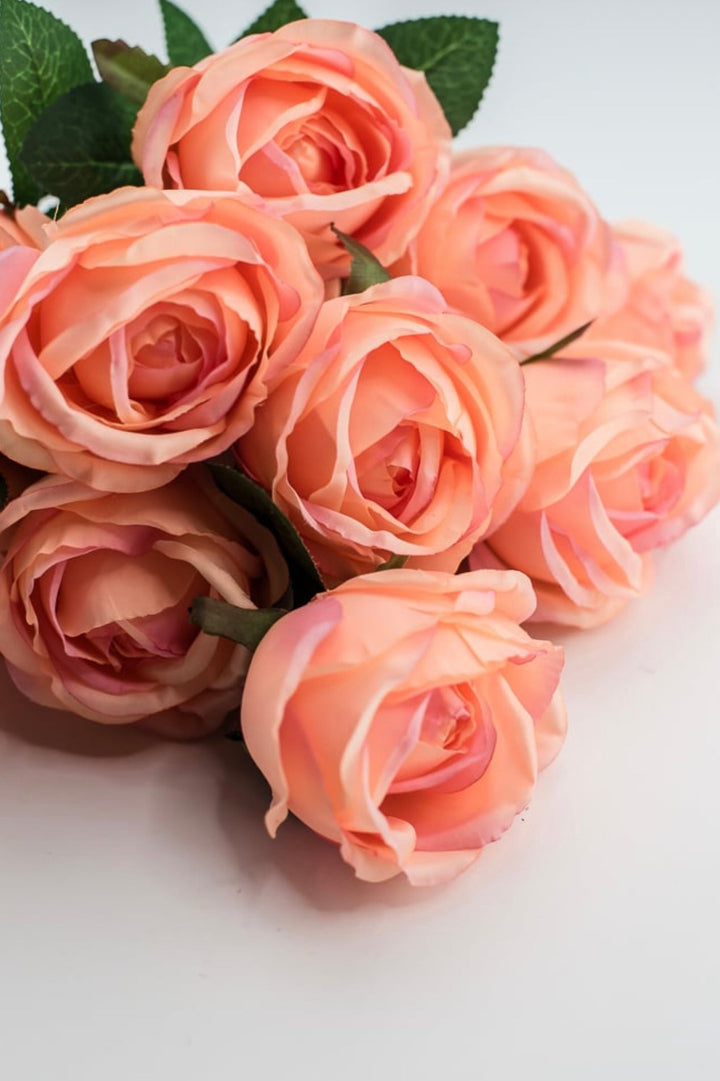 Artificial Roses - peach and pink - Greenery Marketartificial flowers25823