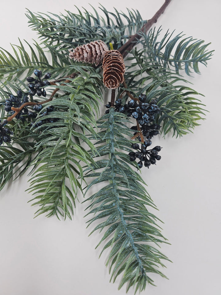 Artificial White Spruce Spray With Berries - Greenery MarketWinter and ChristmasX1986