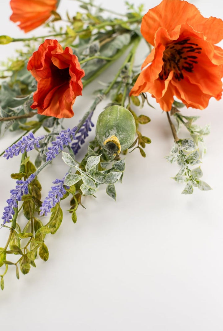 Artificial wild poppy spray - Greenery MarketPm2935 - OG