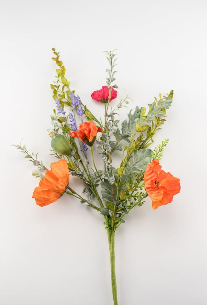Artificial wild poppy spray - Greenery MarketPm2935 - OG