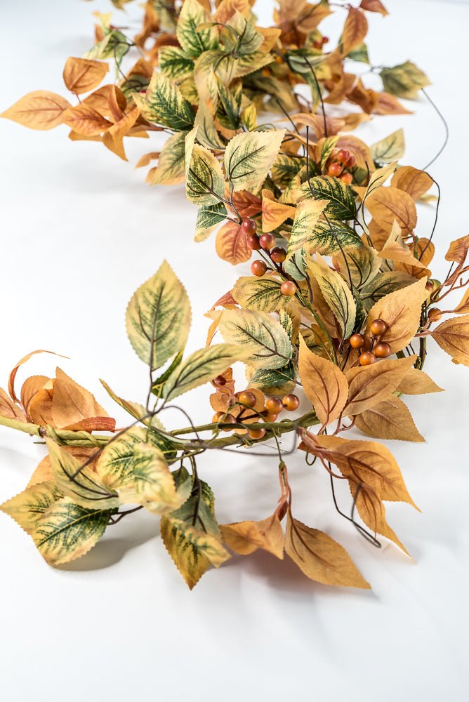 Autumn Birch Leaves Garland - 6’ - Greenery Market65386