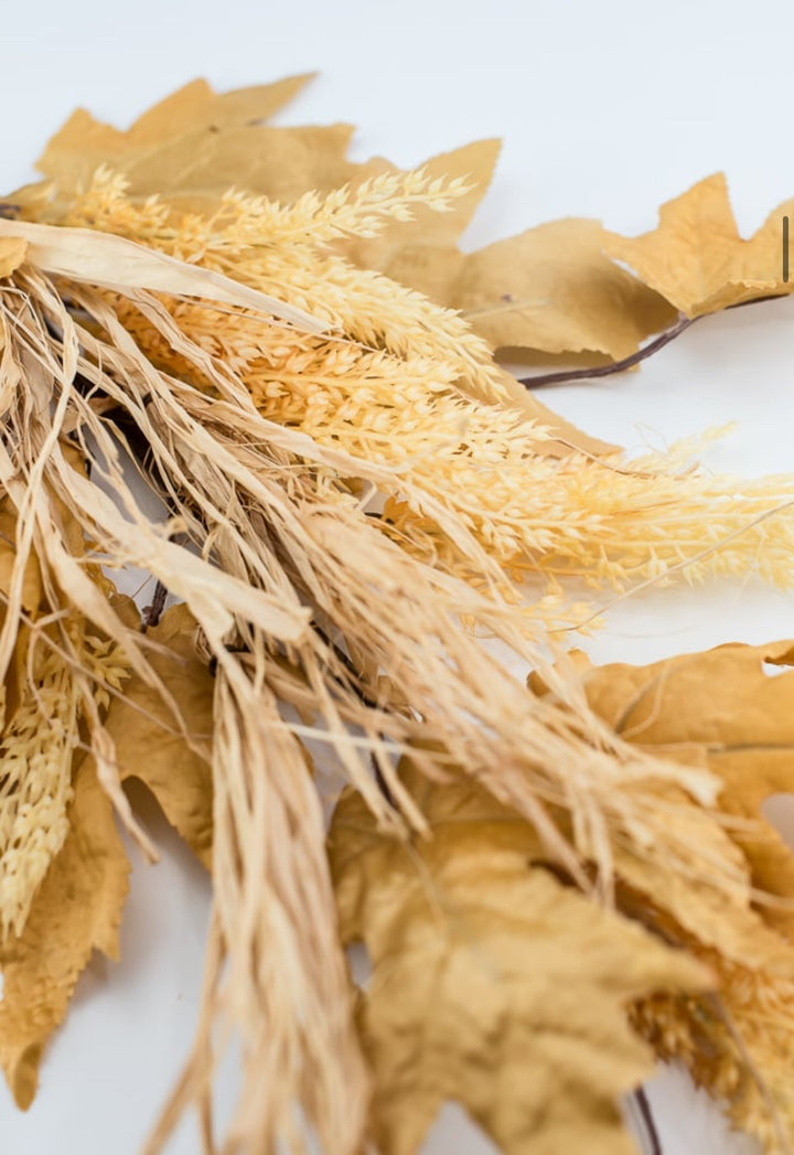 Autumn maple leaves, berries, and wheat mixed spray - Greenery Market83810