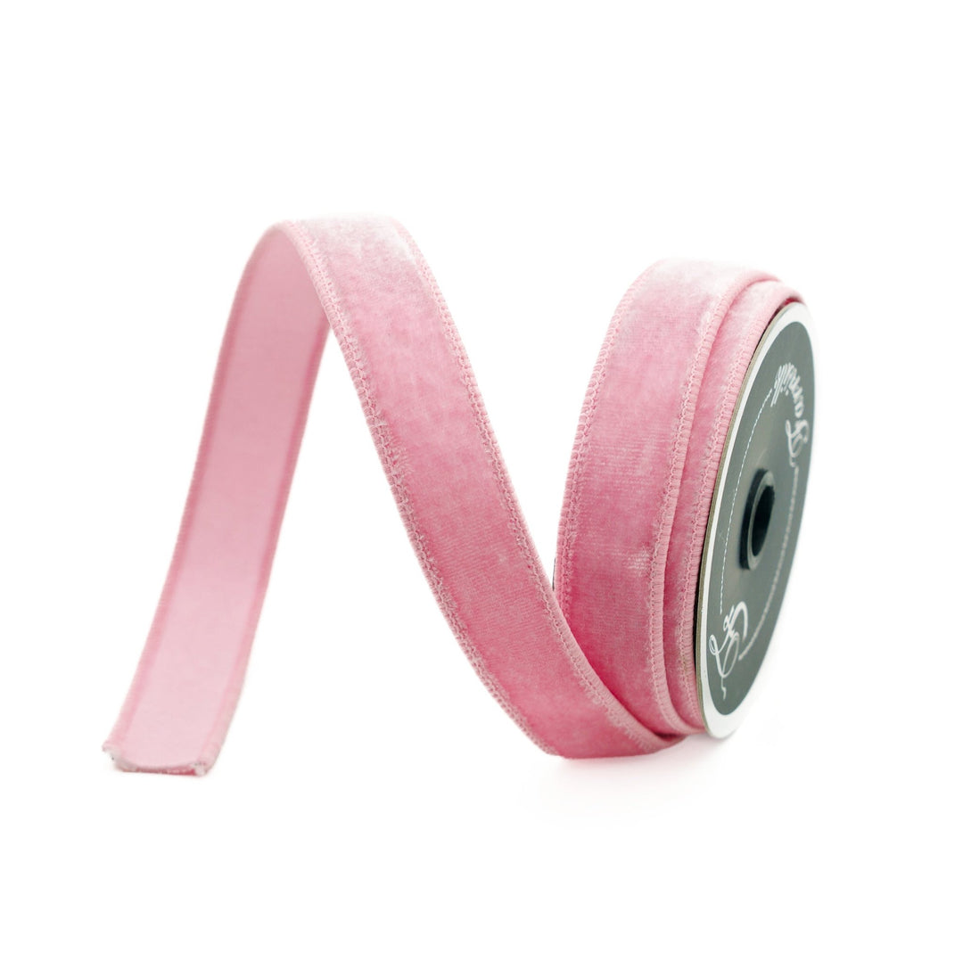 Baby Pink Velvet Farrisilk Wired Ribbon - 1" - Greenery MarketRibbons & TrimRG008 - 64