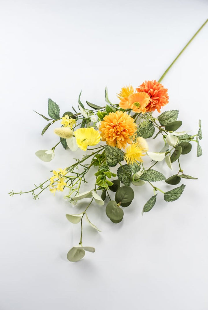 Ball Mum And Poppy Spray - Orange Yellow - Greenery Market64766 - ORYEL