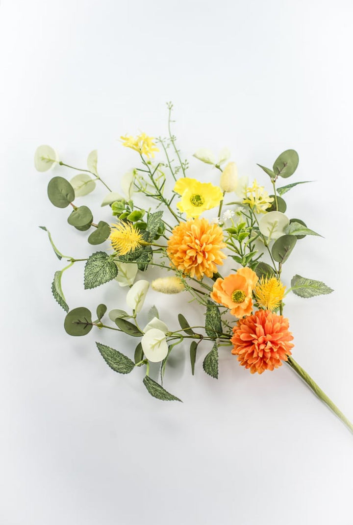 Ball Mum And Poppy Spray - Orange Yellow - Greenery Market64766 - ORYEL
