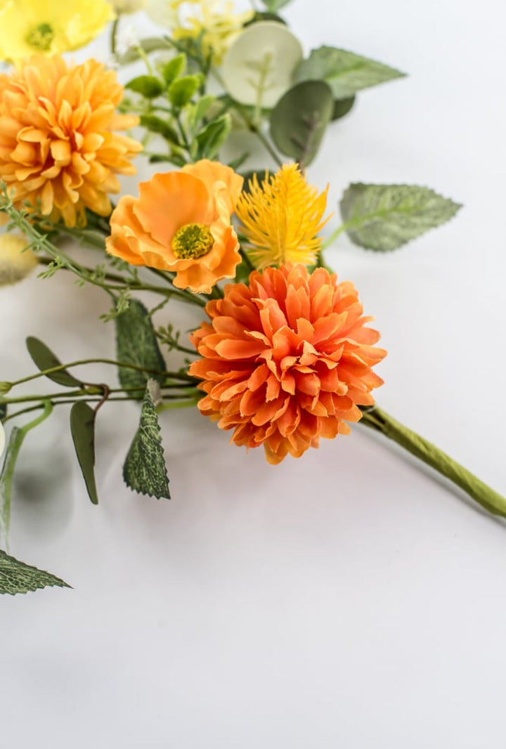 Ball Mum And Poppy Spray - Orange Yellow - Greenery Market64766 - ORYEL