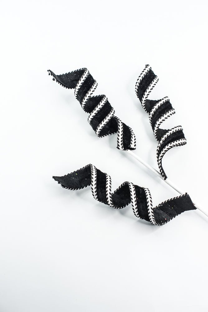 Black and White Curly Spray - Greenery Market86283BKWT