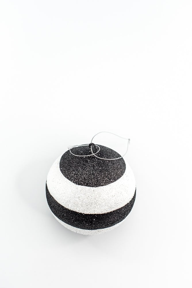 Black and White Stripe Ornament Ball - Greenery Market84920BA4