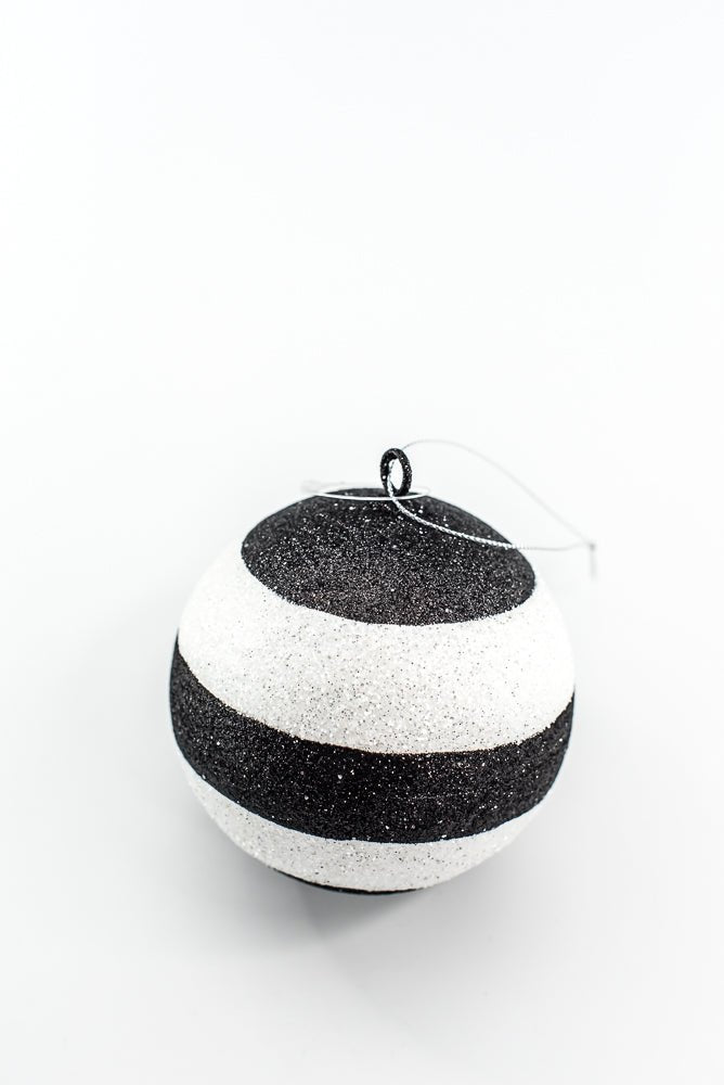 Black and White Stripe Ornament Ball - Greenery Market84920BA4