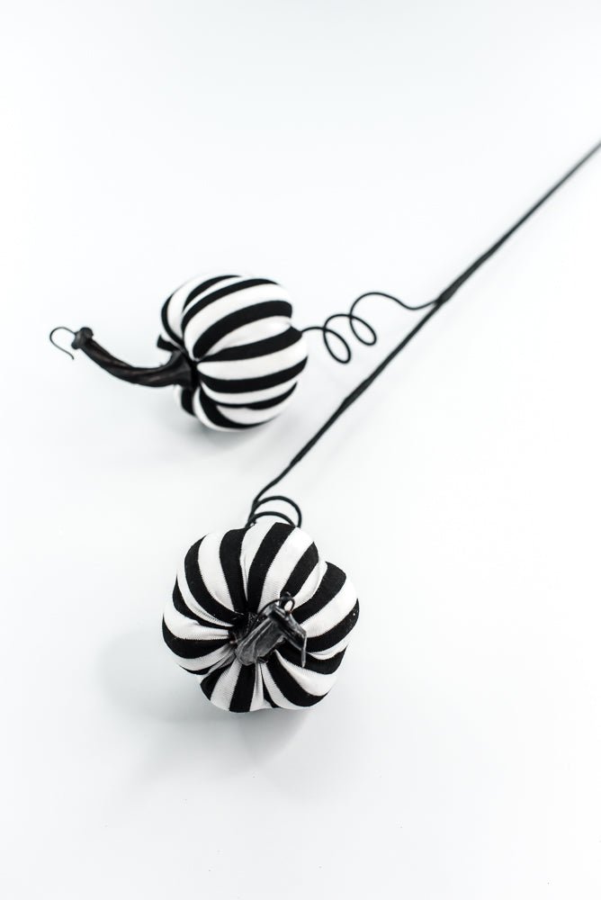 Black and White Stripe Pumpkin Spray - Greenery Market57268BKWT