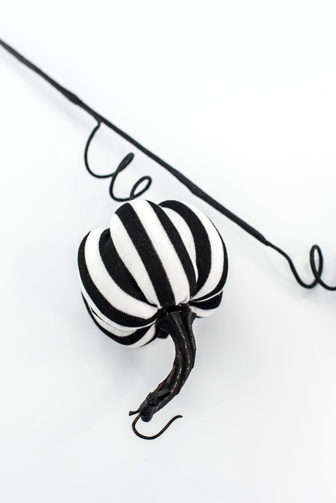 Black and White Stripe Pumpkin Spray - Greenery Market57268BKWT