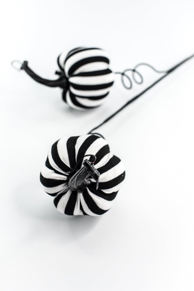 Black and White Stripe Pumpkin Spray - Greenery Market57268BKWT