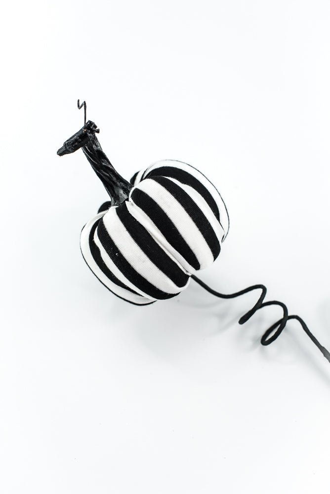 Black and White Stripe Pumpkin Spray - Greenery Market57268BKWT