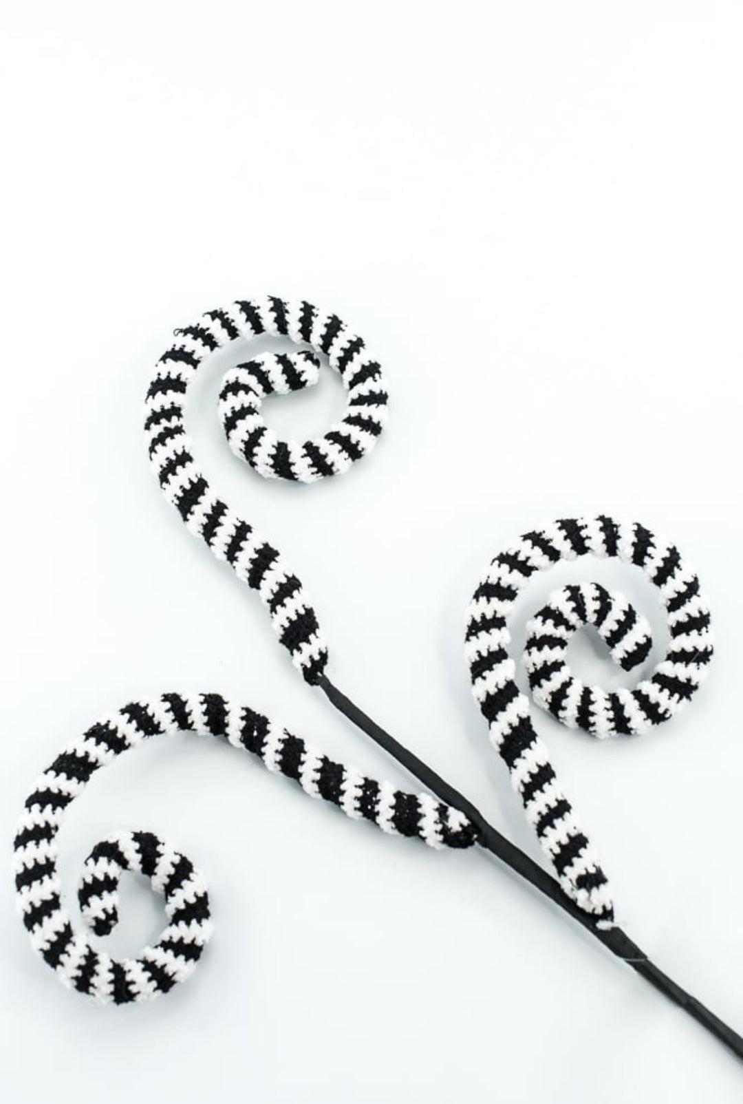 Black and White Stripe Spiral Curly Spray - Greenery Market57253BKWT