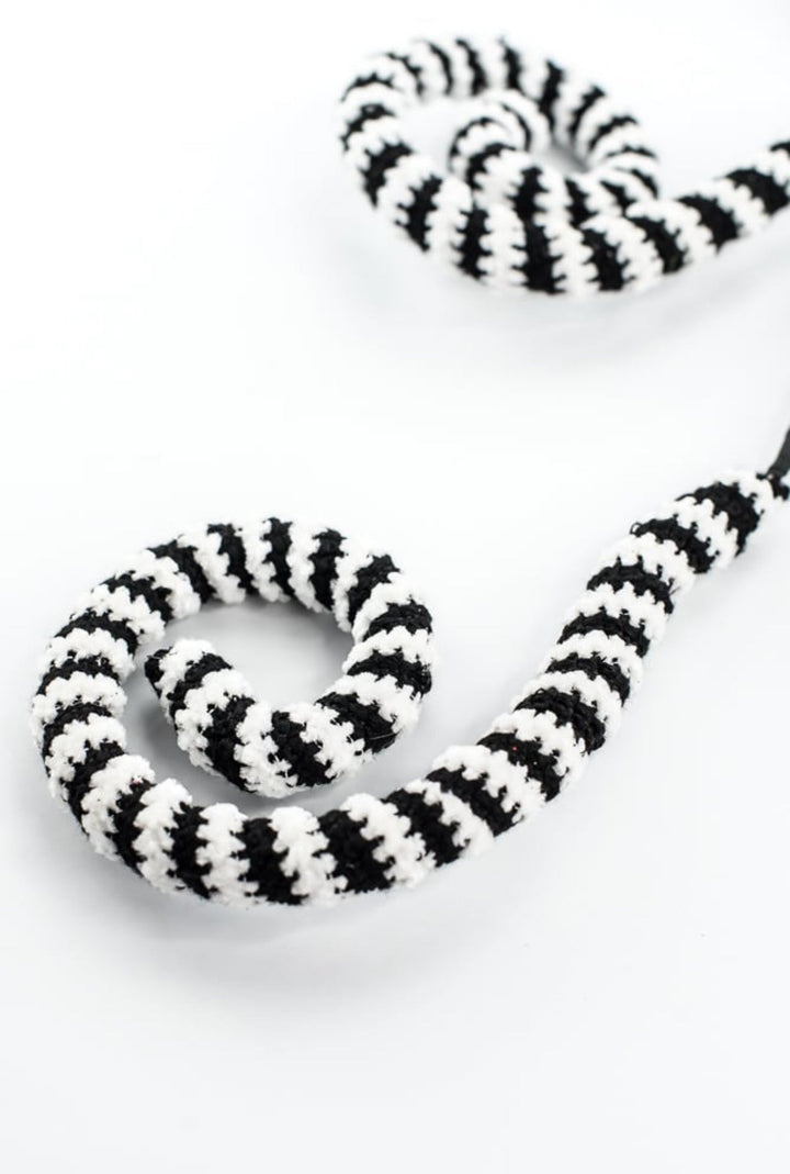 Black and White Stripe Spiral Curly Spray - Greenery Market57253BKWT