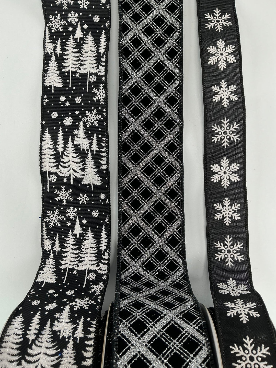 Black and white tree bow bundle x 3 - Greenery MarketRibbons & Trim