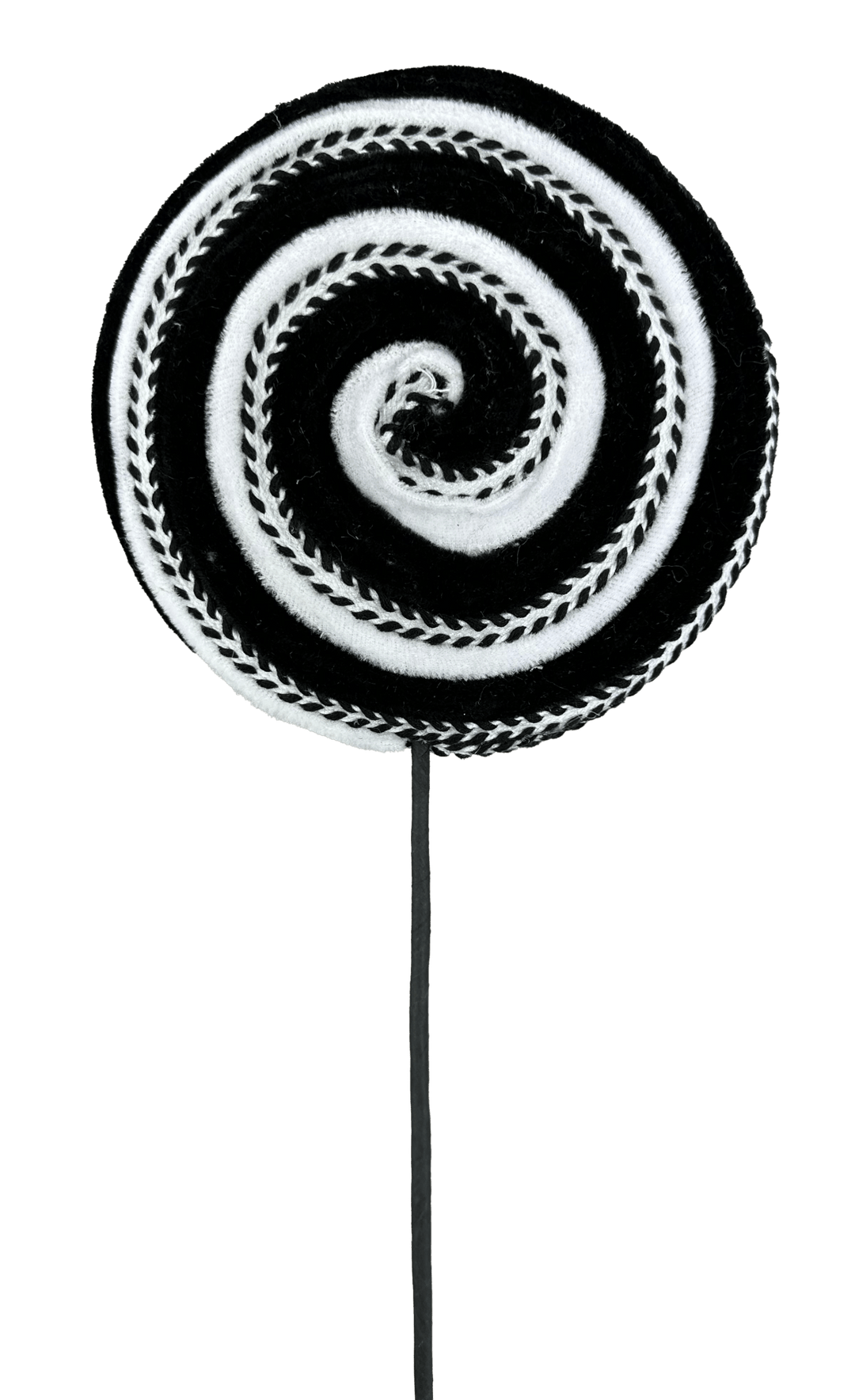 Black and White Velvet Ornament Lollipop - Greenery Market57245BKWT
