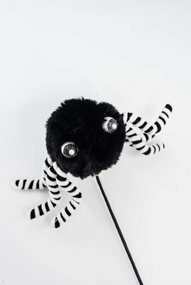 Black Furry Spider Pick - Greenery Market57279BK