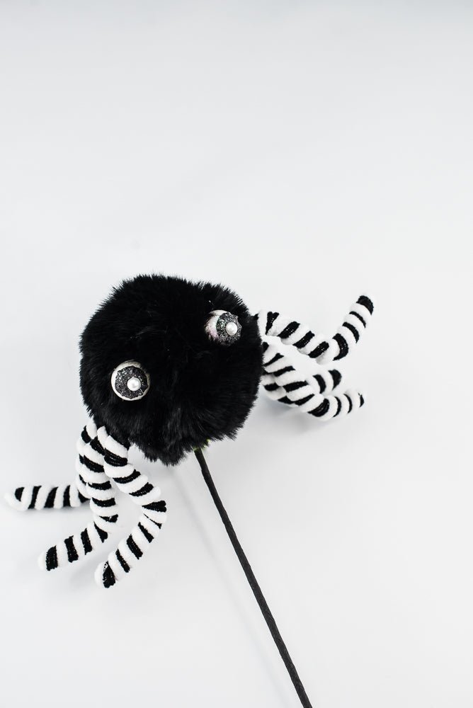 Black Furry Spider Pick - Greenery Market57279BK