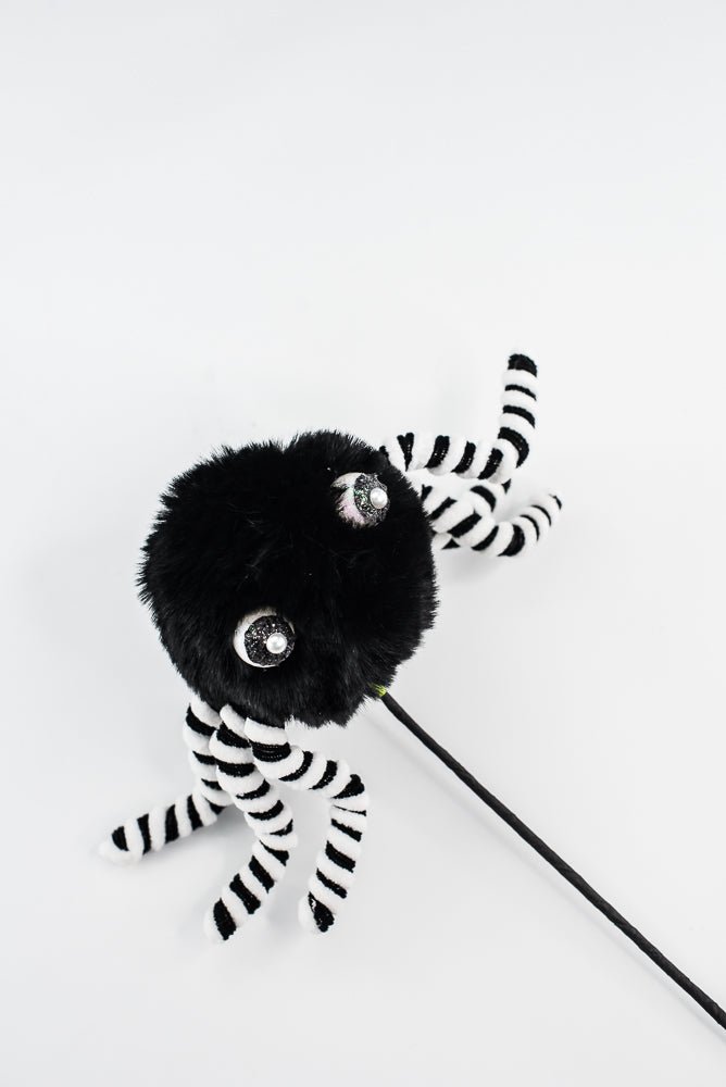 Black Furry Spider Pick - Greenery Market57279BK