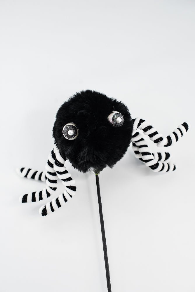 Black Furry Spider Pick - Greenery Market57279BK
