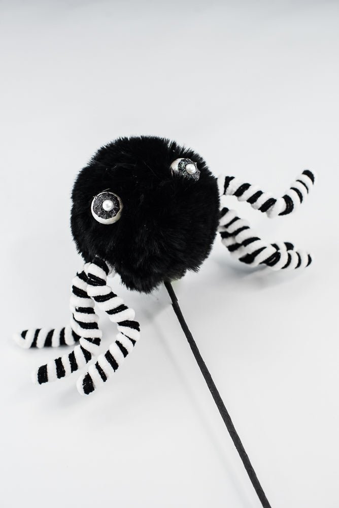 Black Furry Spider Pick - Greenery Market57279BK