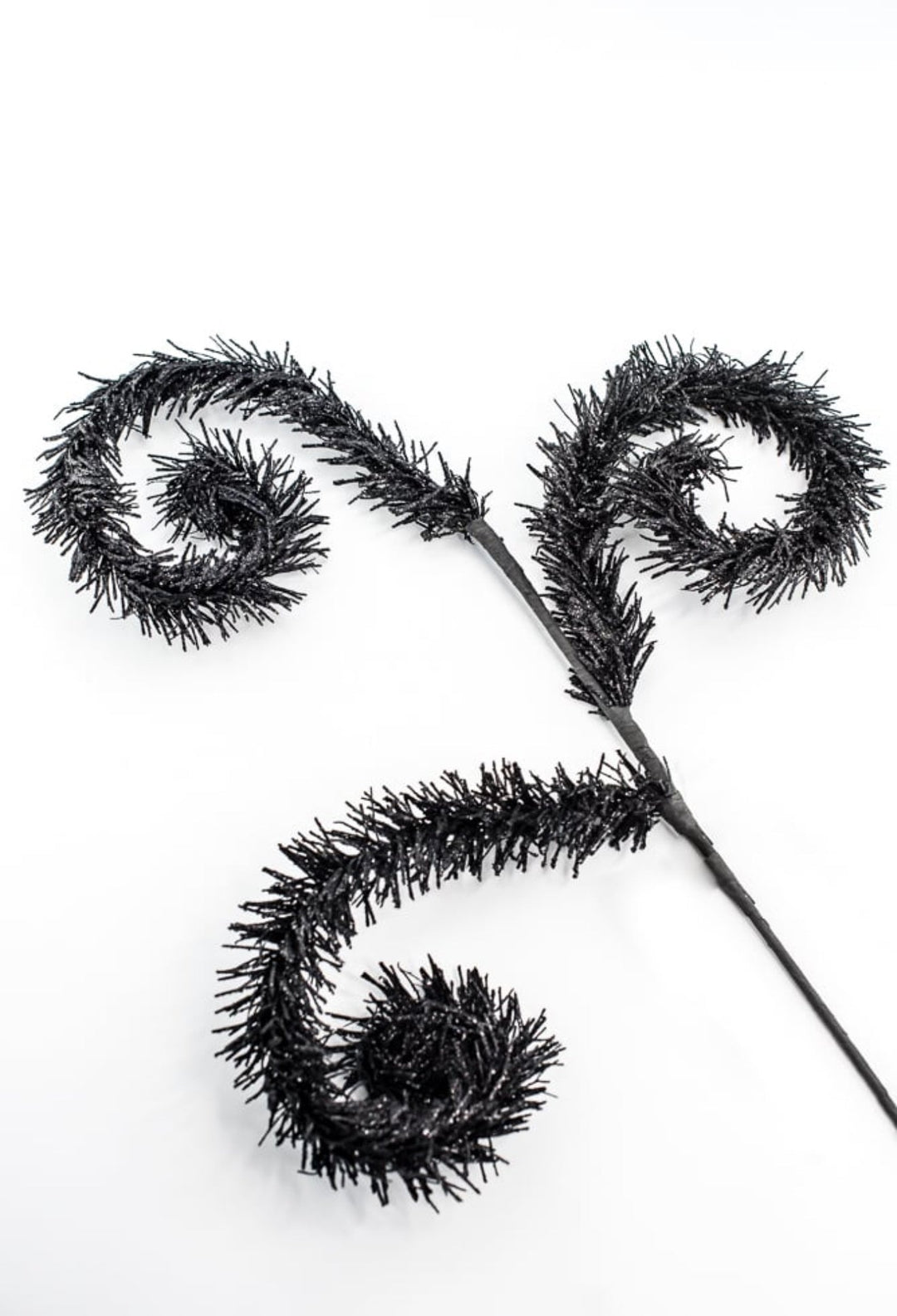 Black Fuzzy Spiral Curly Spray - Greenery Market57215BK