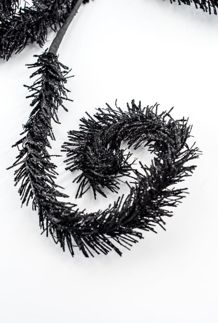 Black Fuzzy Spiral Curly Spray - Greenery Market57215BK
