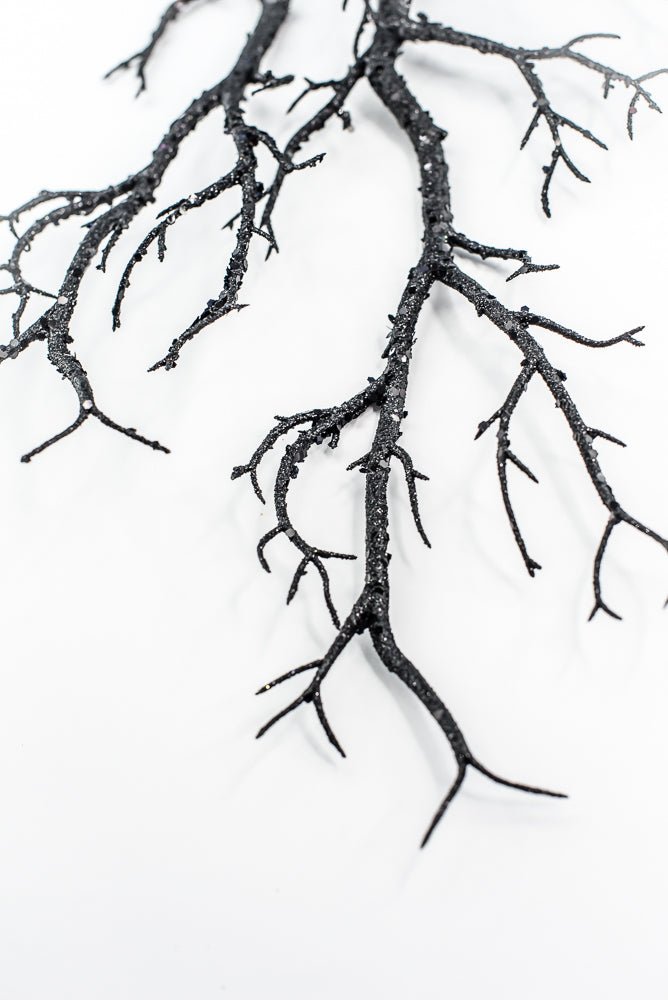 Black Glitter Twig Spray - Greenery Market57266BK