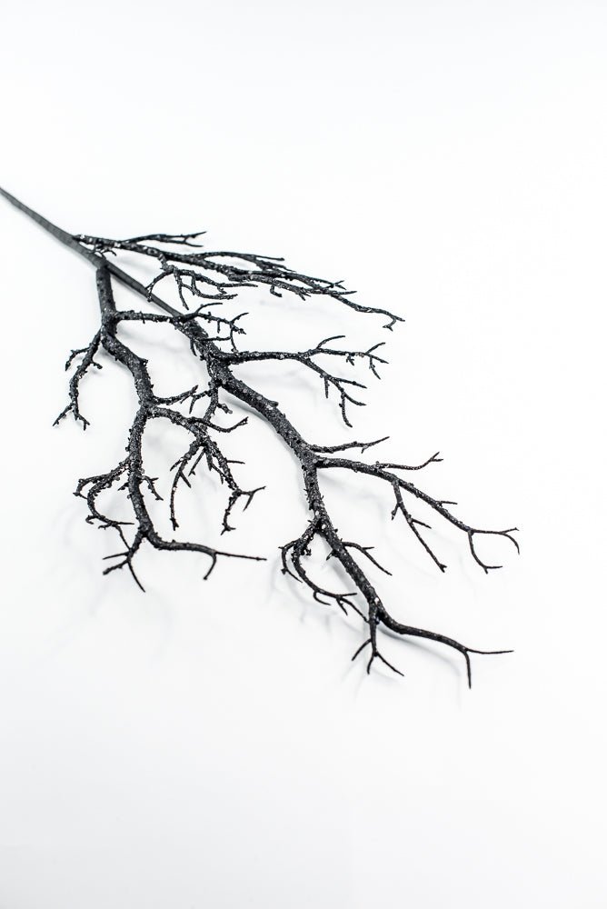 Black Glitter Twig Spray - Greenery Market57266BK