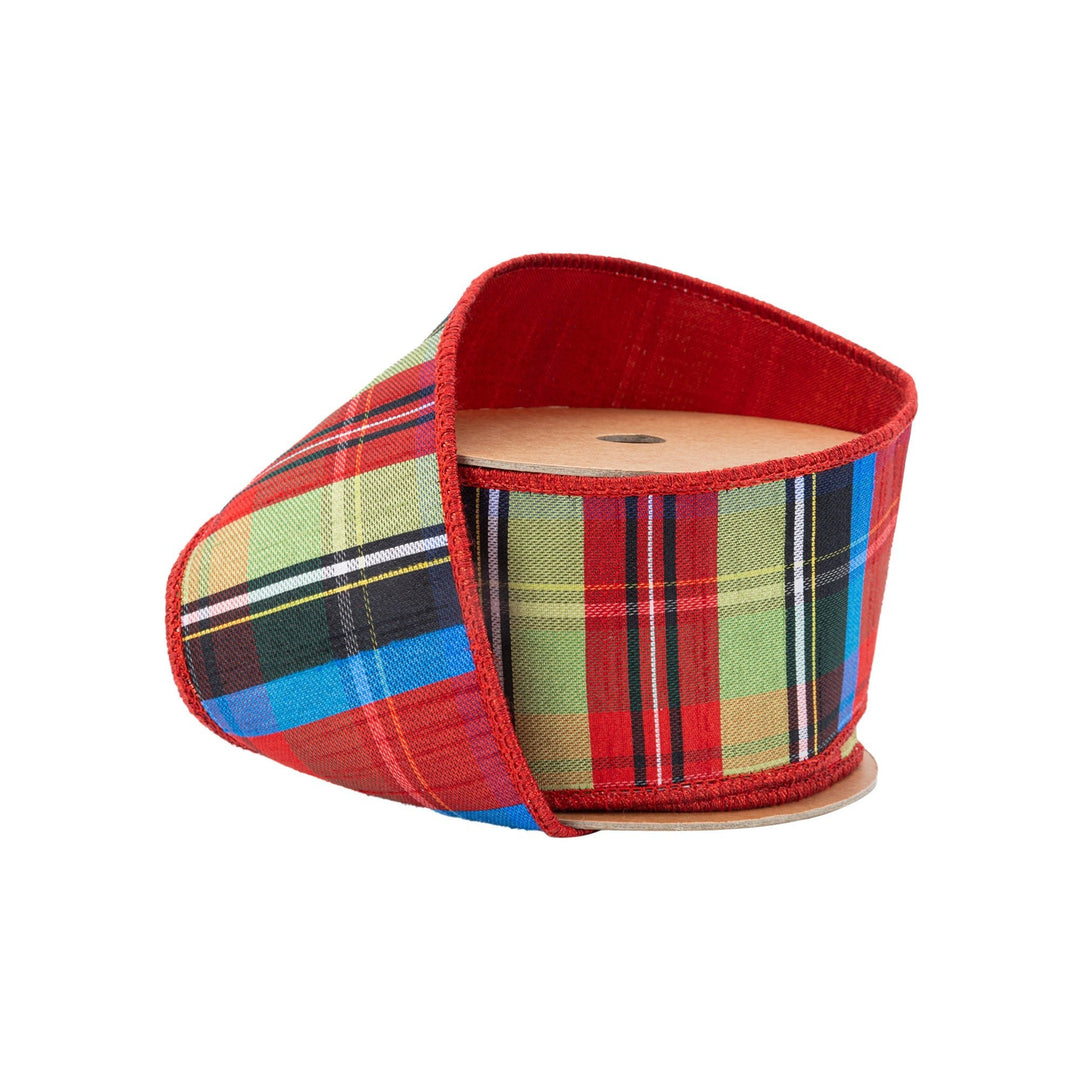 Black, Lime, Red, & Royal Wired Ribbon - 2.5" - Greenery Market6914W - 037 - 63E