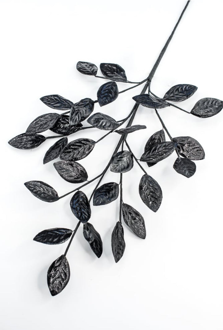 Black Metallic Leaves Spray - Greenery Market57257BK