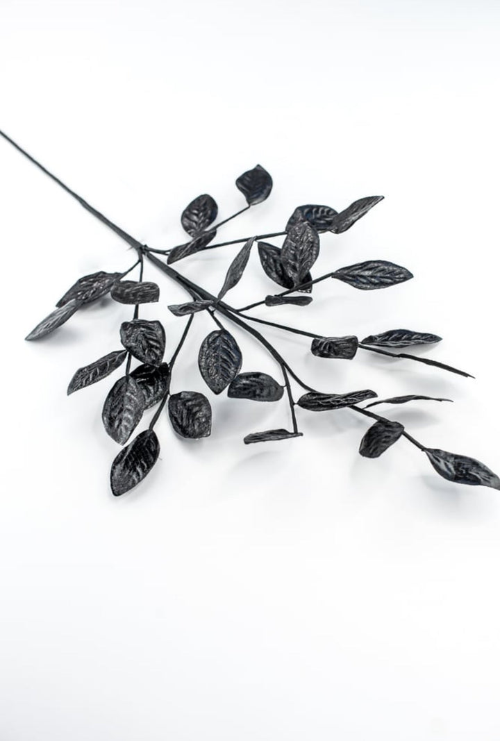 Black Metallic Leaves Spray - Greenery Market57257BK