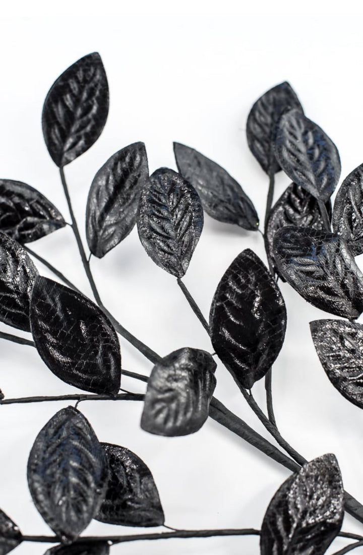 Black Metallic Leaves Spray - Greenery Market57257BK