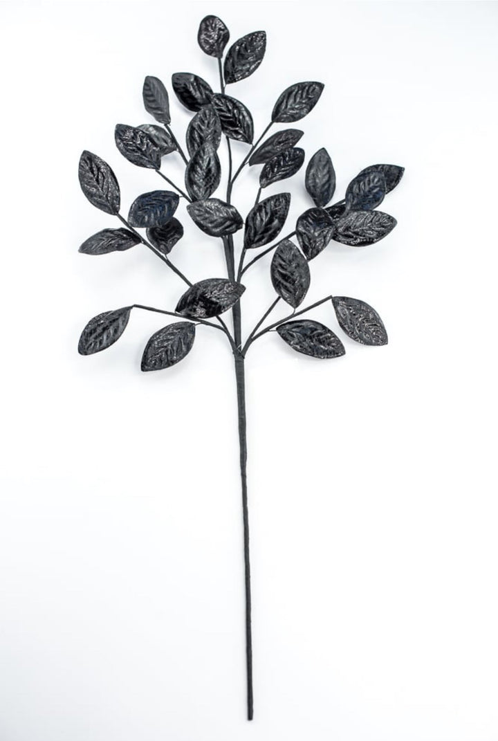 Black Metallic Leaves Spray - Greenery Market57257BK