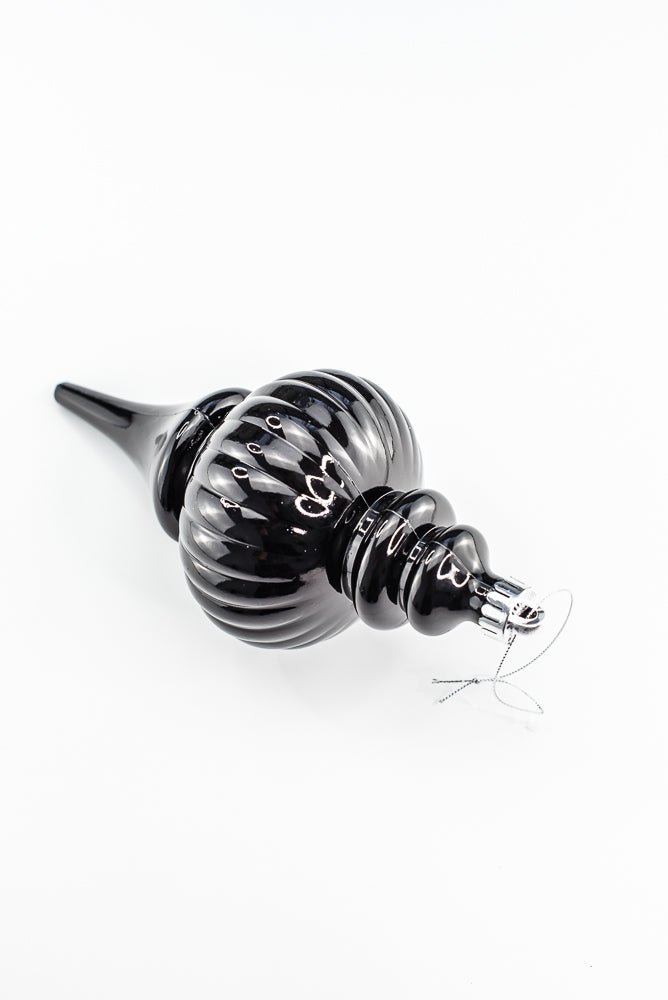 Black Metallic Ornament Finial - Greenery Market86541BK