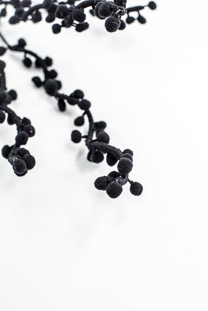 Black Pompom Ball Curly Spray - Greenery Market57254BK