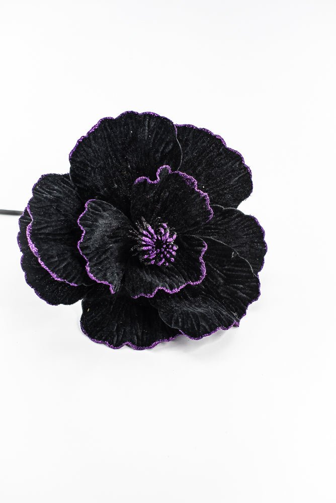 Black & Purple Halloween Flower Pick - Greenery Market57222BK