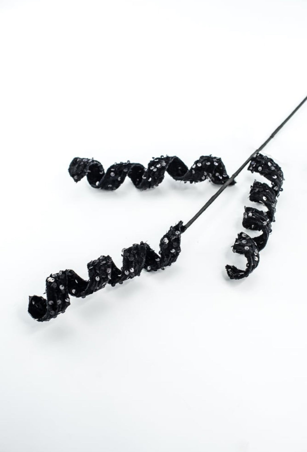 Black Sequin Curly Spray - Greenery Market57054BK