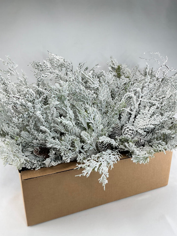 Blizzard tree greenery box - discounted bulk - Greenery MarketTRYMEFLOCKEDx20