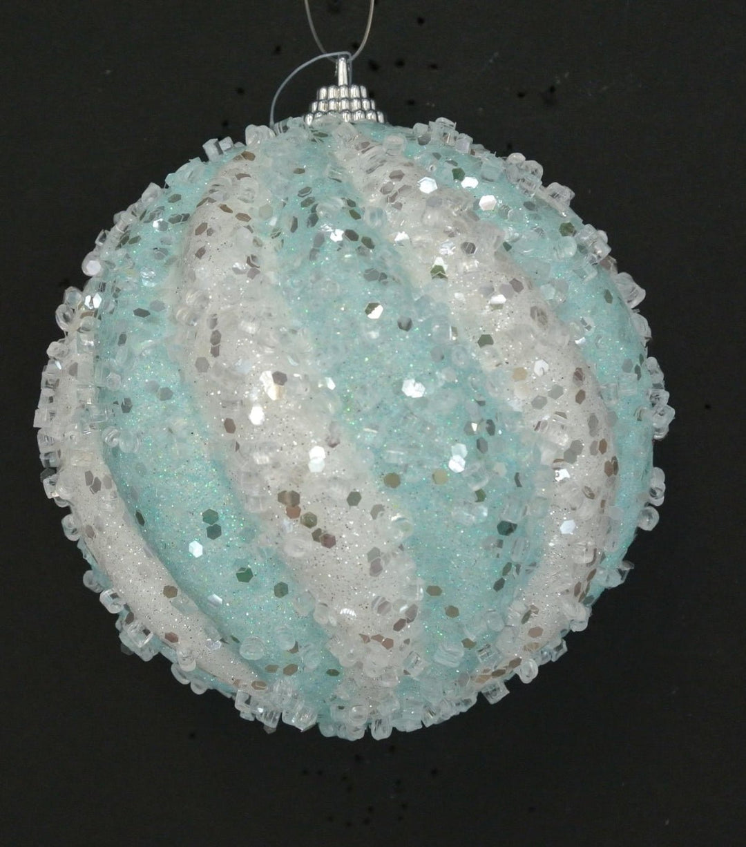 Blue And White Ice Ball Ornament - Greenery Market40330 - BLWT