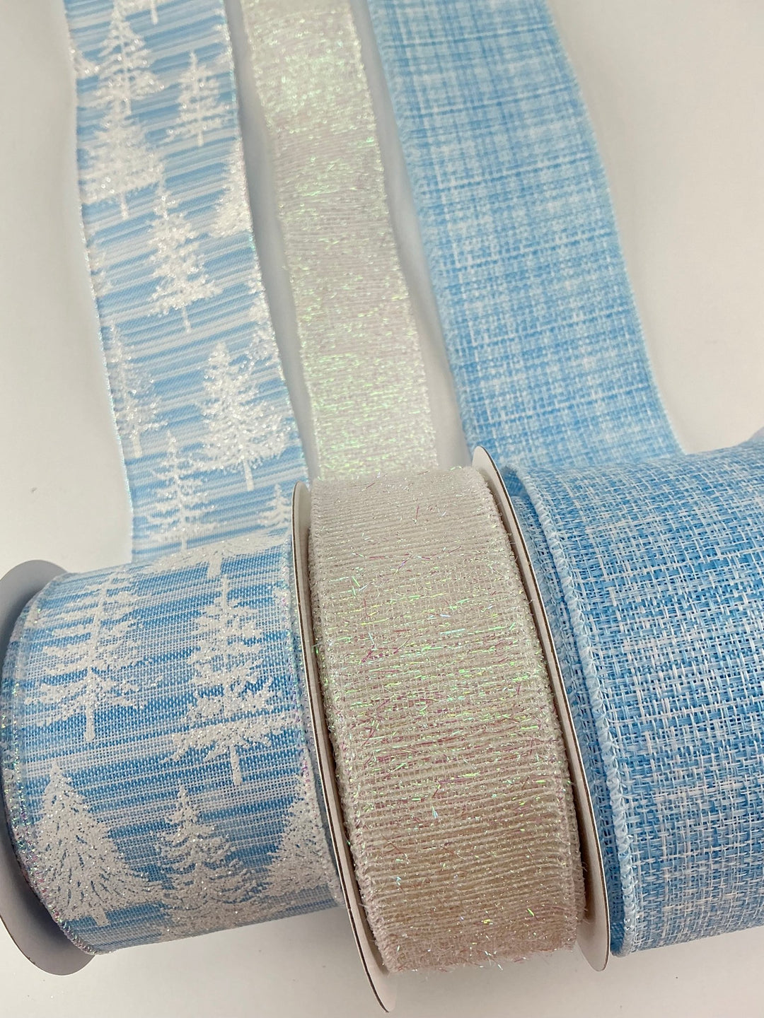 Blue and white winter bow bundle x 3 - Greenery MarketRibbons & TrimWinterblueX3