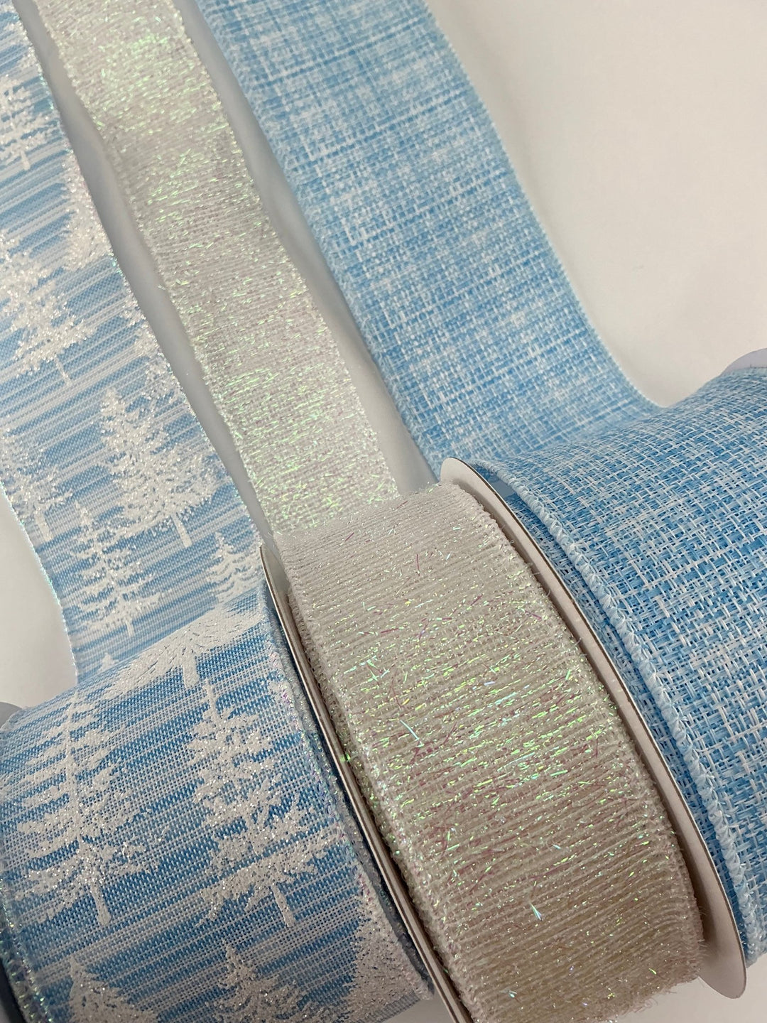 Blue and white winter bow bundle x 3 - Greenery MarketRibbons & TrimWinterblueX3