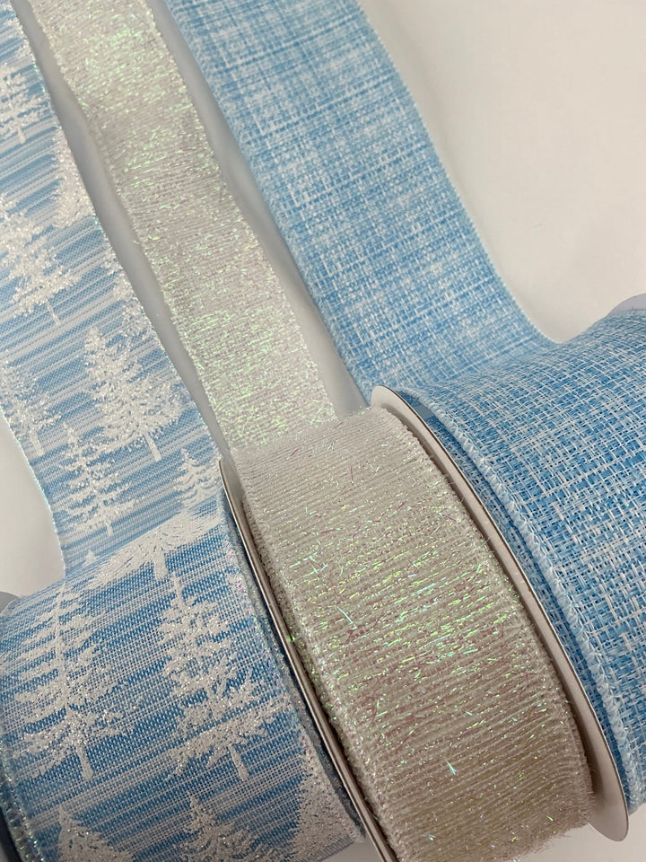 Blue and white winter bow bundle x 3 - Greenery MarketRibbons & TrimWinterblueX3