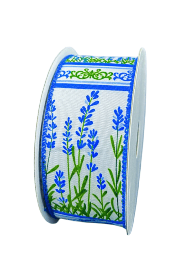 Blue Bonnet Floral Wired Ribbon, 1.5” - Greenery MarketWired ribbon42411 - 09 - 05